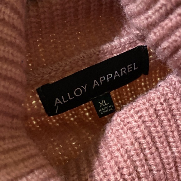 Alloy Apparel Ribbed Knit Turtleneck Sweater Cropped Barbicore Size XL…Y2K - Picture 3 of 9